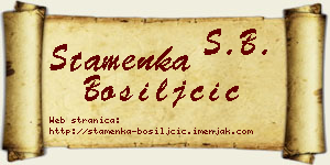 Stamenka Bosiljčić vizit kartica